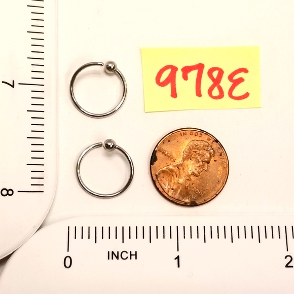 ✅Surgical Steel High Polished Multi Use Captive Bead Ring Hoops Piercing Earring - Picture 2 of 5